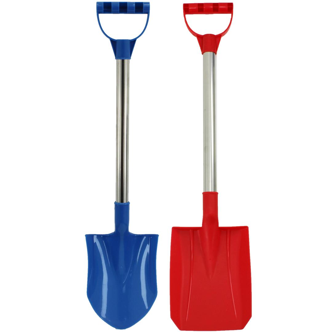 2 Pcs Heavy Duty Kids Beach Shovels Set with Plastic Handle and Spade - 909042