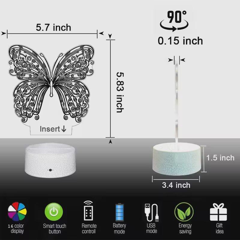 3D Acrylic Light Butterfly Lamp