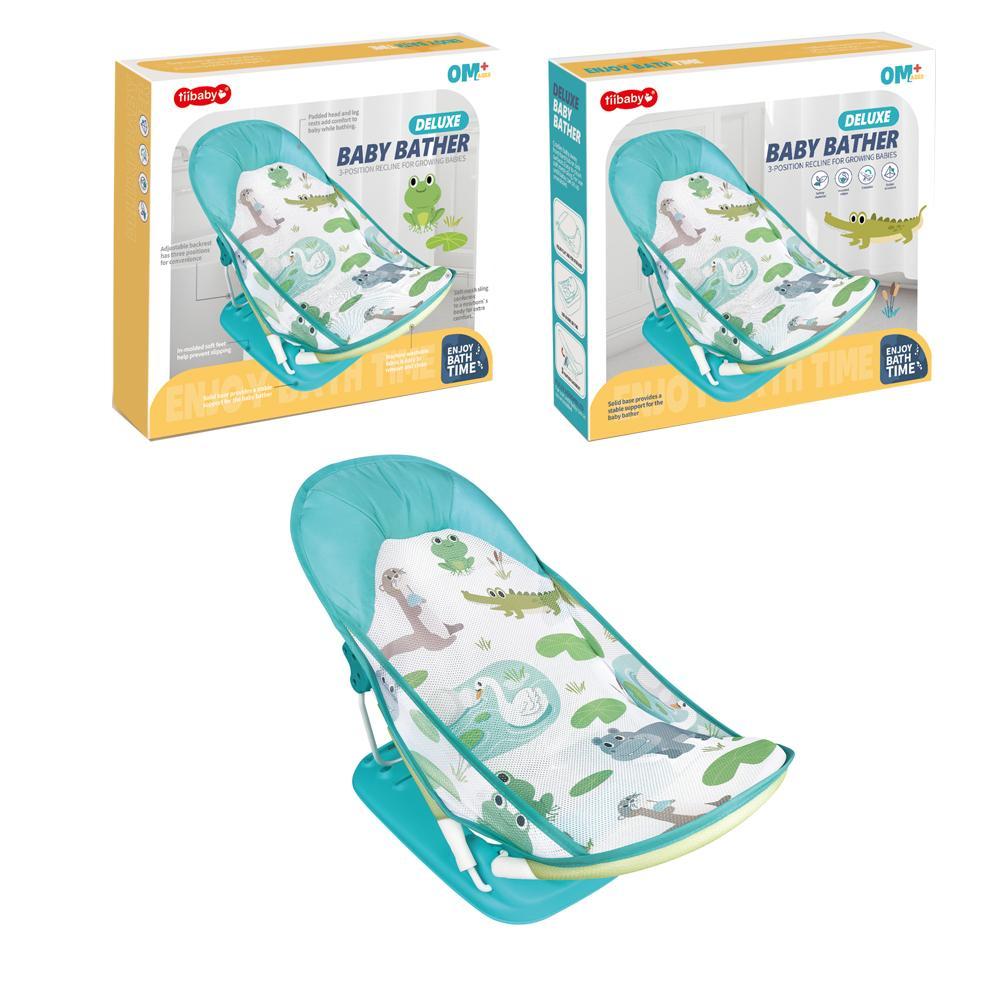 Deluxe Pillow-Free Baby Shower Chair - Baby Bather With 3-Position Recline