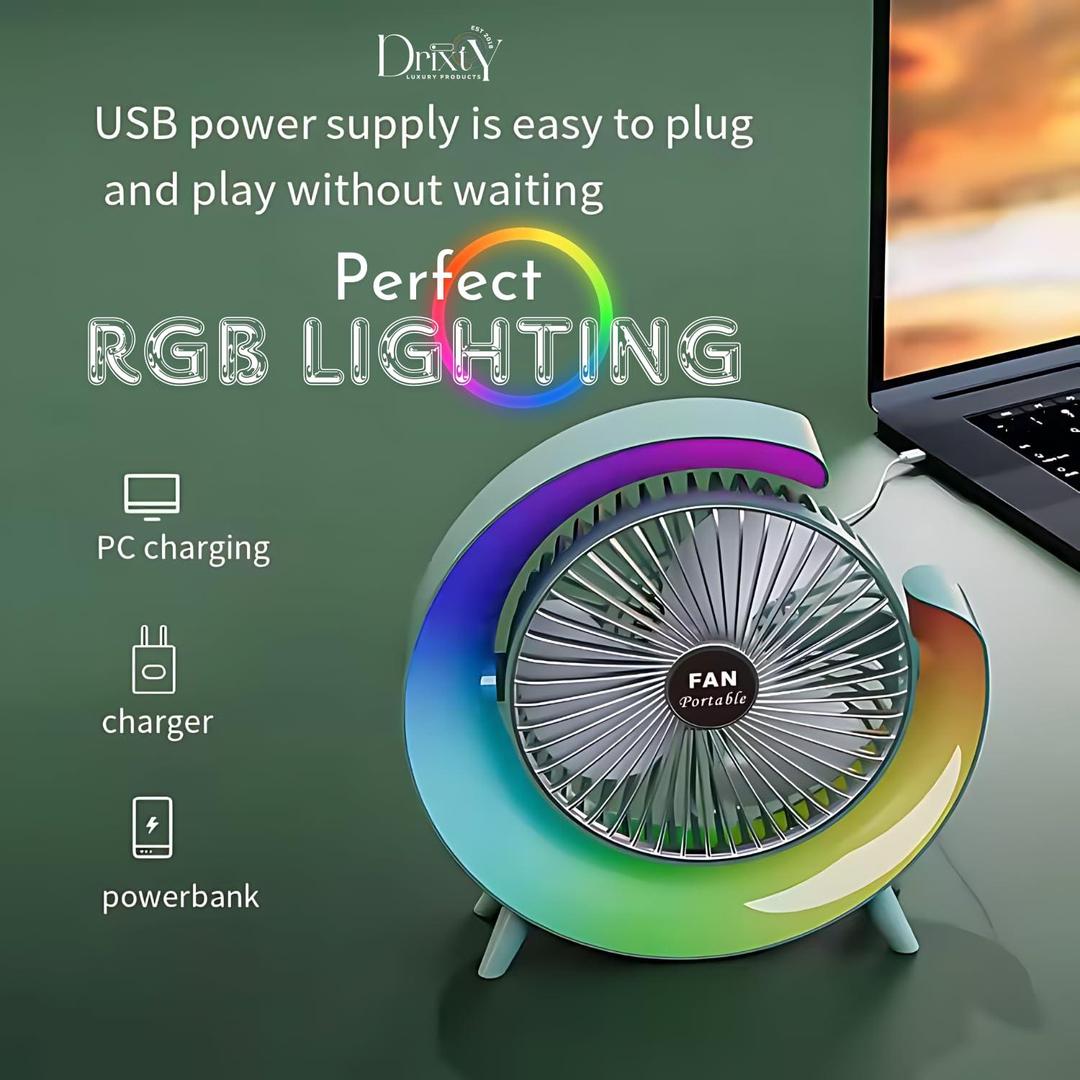 Multicolor Desk Fan With LED Lights