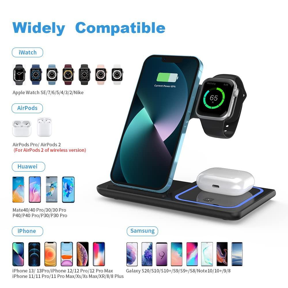 3-in-1 Magnetic Foldable Wireless Charger Stand – Fast Charging